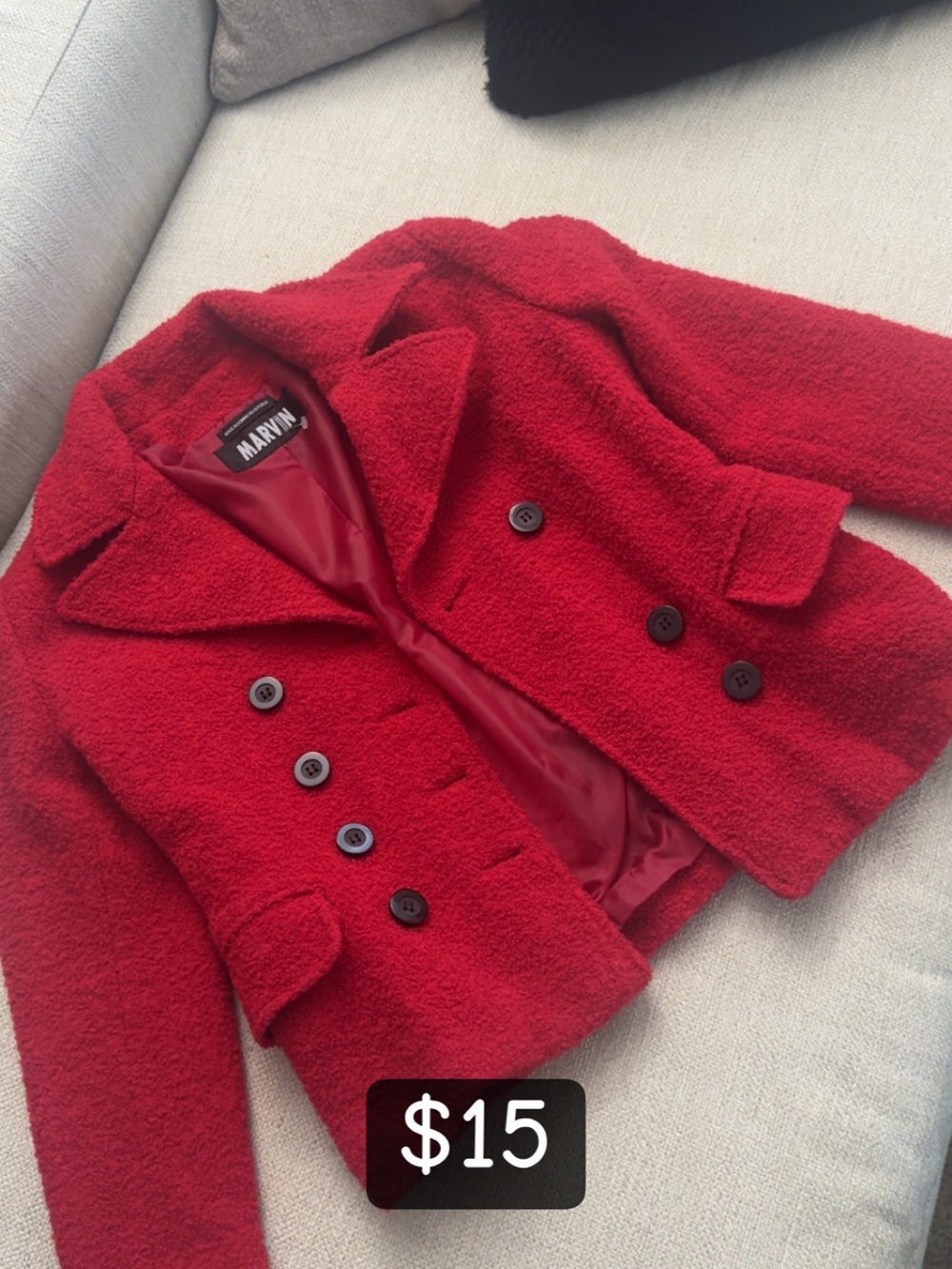 Women’s Red Bouclé Coat